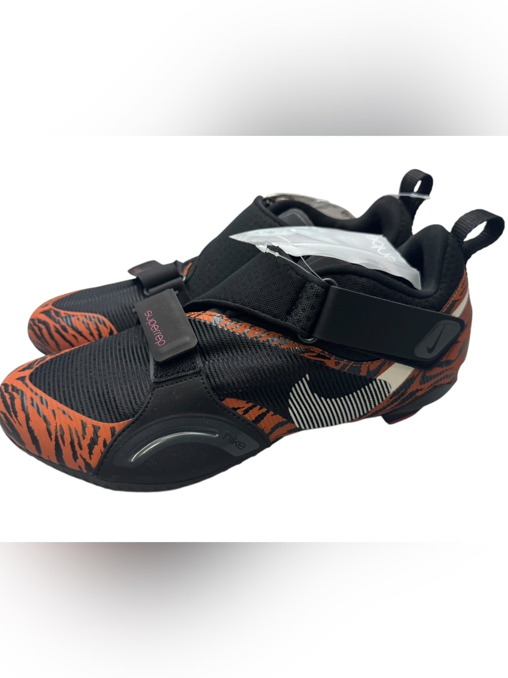 Nike SuperRep Cycle Tiger Womens 9 Black Orange Cycling Shoes CJ0775-018 NEW